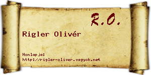 Rigler Olivér névjegykártya